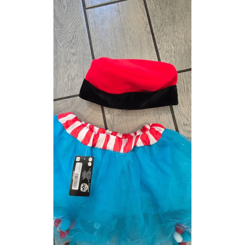 Dr Seuss Thing 1 Thing 2 Costume Tutu and Hat Set Kids Blue Red Spirit Halloween